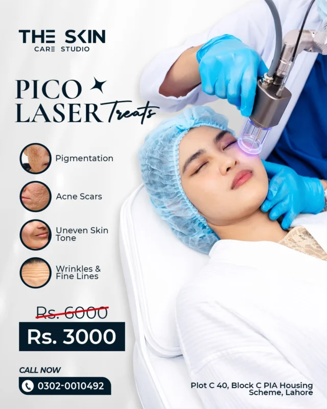 Struggling with pigmentation, acne scars, or uneven skin tone? Pico Laser treatment is one of the most advanced solutions to target stubborn pigmentation, reduce acne scars, smooth fine lines, and restore your natural glow safely and effectively. ✨

Book your appointment today!
📞 0302 0010492
Visit Us
📍 Near Johar Town, PIA Road, PIA Society, 40C Block, Lahore
.
#LaserHairRemoval #SmoothSkinJourney #LaserTreatment #SkinStudioPK #LahoreSkinCare #AestheticClinic #ConfidenceInYourSkin #GlowWithCare #SmoothSkinGoals #SkinCareThatWorks #FeelFlawless #LahoreAesthetics #LahoreBeauty #PermanentHairReduction #ByeByeWaxing #NoMoreShaving #SilkySmoothSkin #LaserExperts #HydraFacialLahore #PRPLahore #AestheticExperts #SkincareLahore #BeautyClinicLahore #SkinGlow