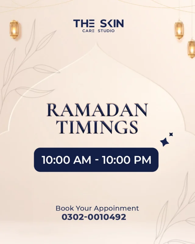 This Ramadan, your glow doesn’t pause ✨ We’re open daily from 10:00 AM to 10:00 PM 🌙

Book your appointment today!
📞 0302 0010492
Visit Us
📍 Near Johar Town, PIA Road, PIA Society, 40C Block, Lahore
.
#LaserHairRemoval #SmoothSkinJourney #LaserTreatment #SkinStudioPK #LahoreSkinCare #AestheticClinic #ConfidenceInYourSkin #GlowWithCare #SmoothSkinGoals #SkinCareThatWorks #FeelFlawless #LahoreAesthetics #LahoreBeauty #PermanentHairReduction #ByeByeWaxing #NoMoreShaving #SilkySmoothSkin #LaserExperts #HydraFacialLahore #PRPLahore #AestheticExperts #SkincareLahore #BeautyClinicLahore #SkinGlow