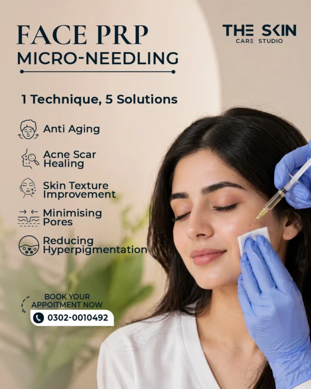 One treatment. Multiple skin benefits. ✨ Face PRP Micro-Needling helps reduce acne scars, minimise pores, improve skin texture, reduce pigmentation, and fight signs of aging all in one powerful treatment.

Book your appointment today!
📞 0302 0010492
Visit Us
📍 Near Johar Town, PIA Road, PIA Society, 40C Block, Lahore